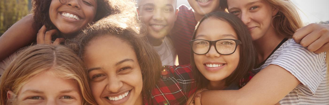 group of happy teens