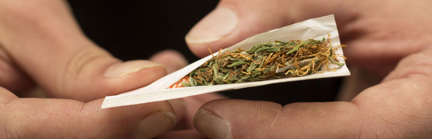 person holding marijuana joint