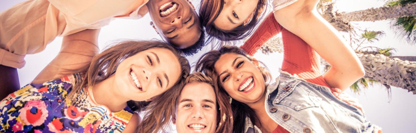 group of happy teens