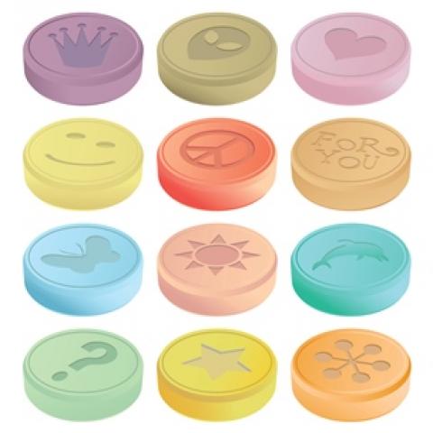 illustration of MDMA pills