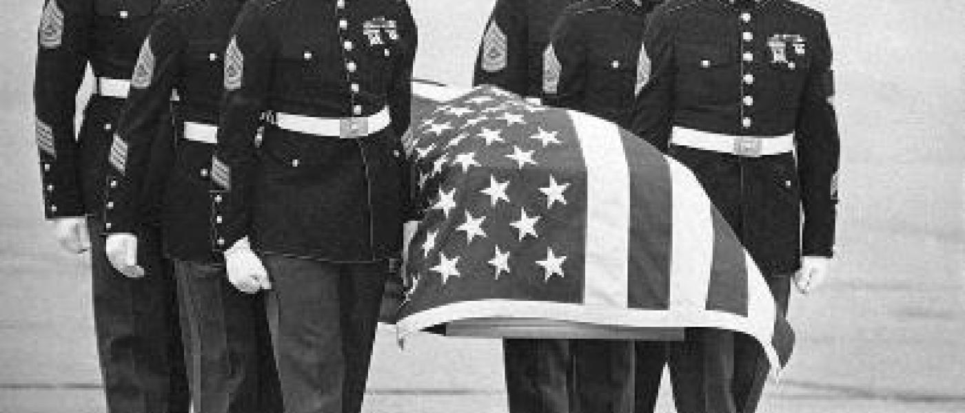 Camarena's casket draped with American flag