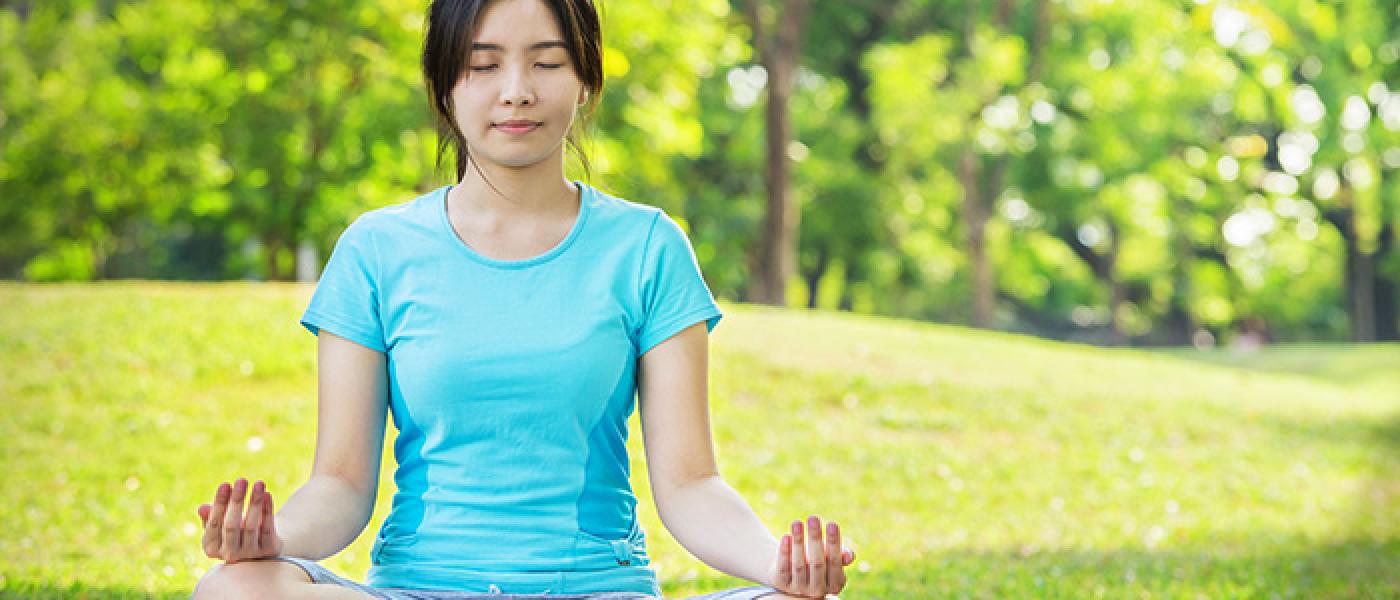 teen girl practicing yoga