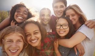 group of happy teens