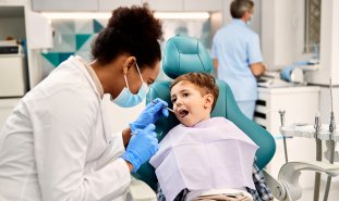 Dentist and boy