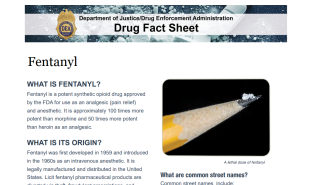 Fentanyl drug fact sheet